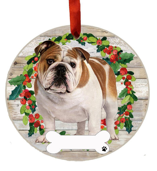 E&S Pets Bulldog, FB Ceramic Wreath Ornament 550-8FB