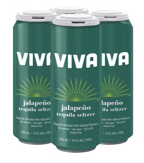 Viva - Jalapeno Tequila Seltzer - 4 Pack 12 oz Cans - 608874