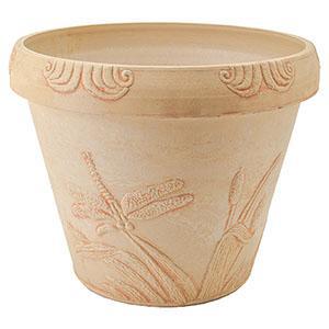 Arcadia Dragonfly Pot 13x11" Beige 80690420