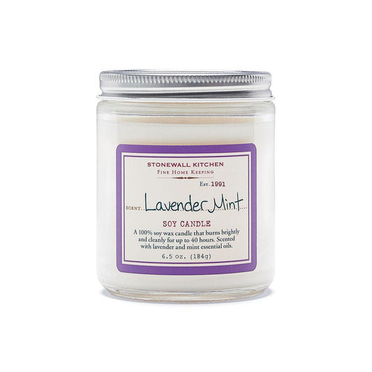 Stonewall Kitchen Lavender Mint Soy Candle  6.5 oz jar 5625084