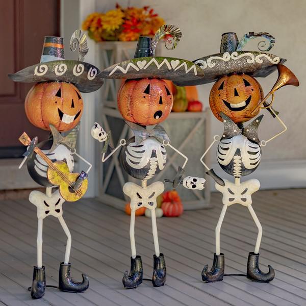 32.25" Tall Guitar Strumming Skeleton Mariachi Figurine ZR193038-B