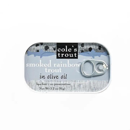 Cole's Seafood - Smoked Rainbow Trout Fillet with Extra Virgin Olive Oil 3.2 oz - RS12