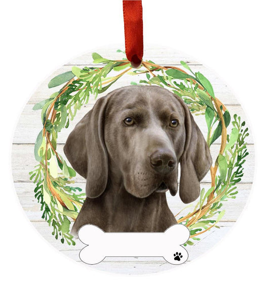 E&S Pets Weimaraner Ceramic Wreath Ornament 550-54