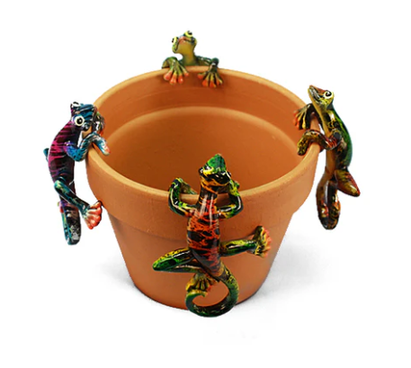 Land & Sea - 4" Pot Hanger Glossy Multicolor Gecko PH422