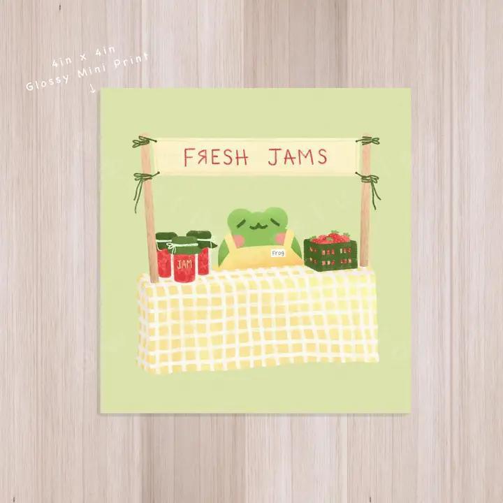 Wallflour Studios - Frog Art Print, Frog Illustration, Froggy Merchant, Frogs Se