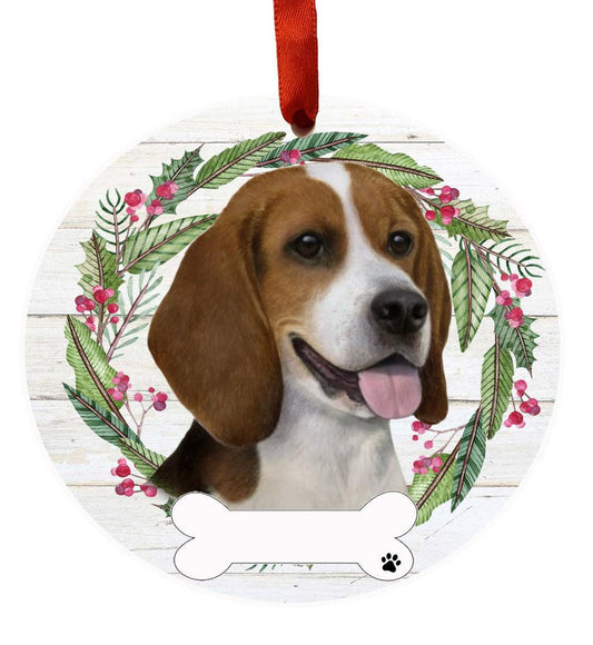 E&S Pets Beagle Ceramic Wreath Ornament 550-3