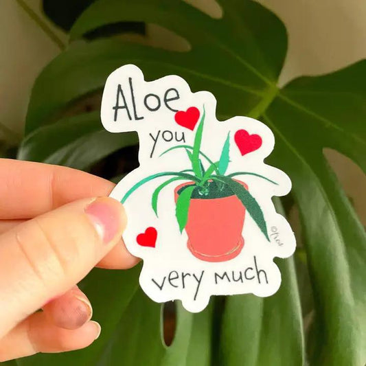 Raven's Edge Studio - Valentine Plant Sticker - "Aloe You Very Much"