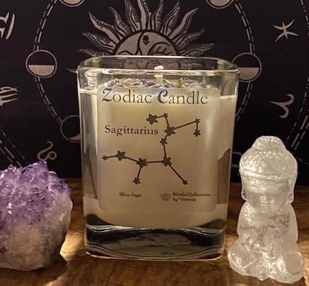 Blissful Connections - Sagittarius Candle 10 oz Cube w/ Lid