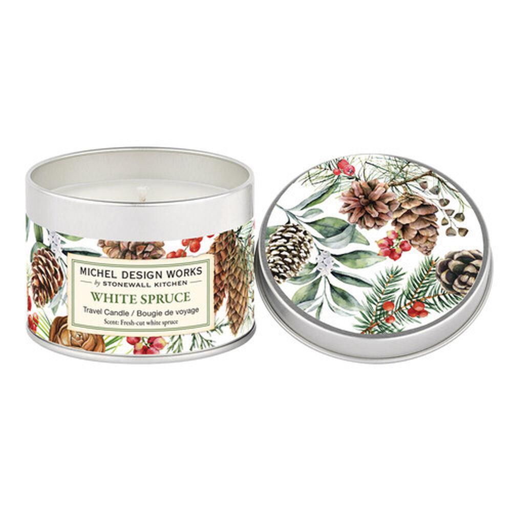 Michel Design Works - White Spruce Travel Candle 849362