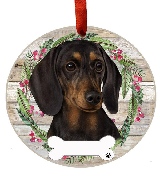 E&S Pets Dachshund, black Ceramic Wreath Ornament 550-14