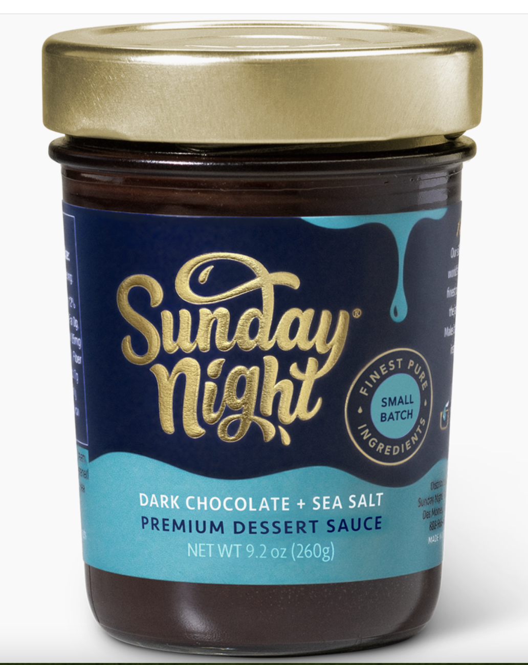 Sunday Night Foods - Dark + Sea Salt Chocolate Premium Dessert Sauce DISCO