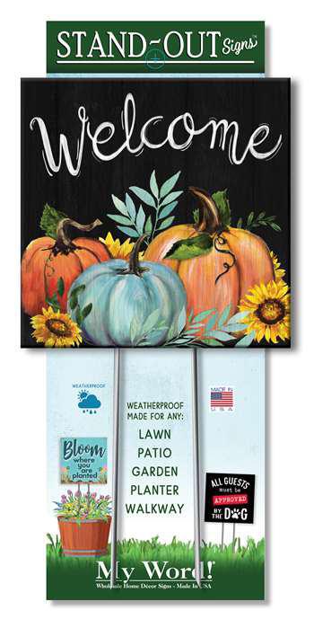 WELCOME - MULTICOLOR PUMPKINS - STAND-OUT SQUARE 8X8 61455