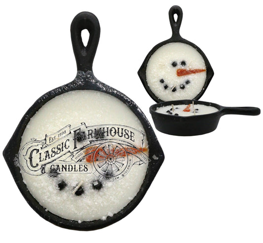 Classic Farmhouse Candles - Frosty 8 oz Cast Iron Pan Candle 3 Wick R023