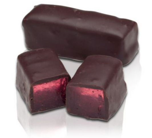 Abdallah Candies - Raspberry Jell Sticks - Dark Chocolate 3125S