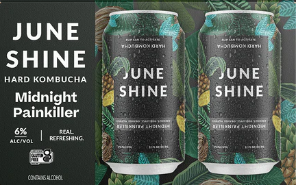 Juneshine - Midnight Painkiller Hard Kombucha - 4 Pack of 12 oz Cans - 3820251