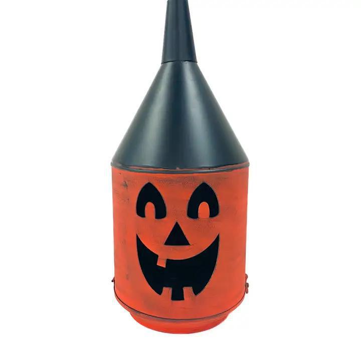 Wholesale Home Decor - Double Tone Halloween Can - Medium Orange - PA133