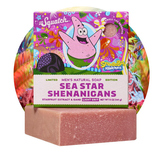 Dr.Squatch - Spongebob x Patrick - Sea Star Shenanigans Bar Soap 5 oz - WH-BAR- SSH-01