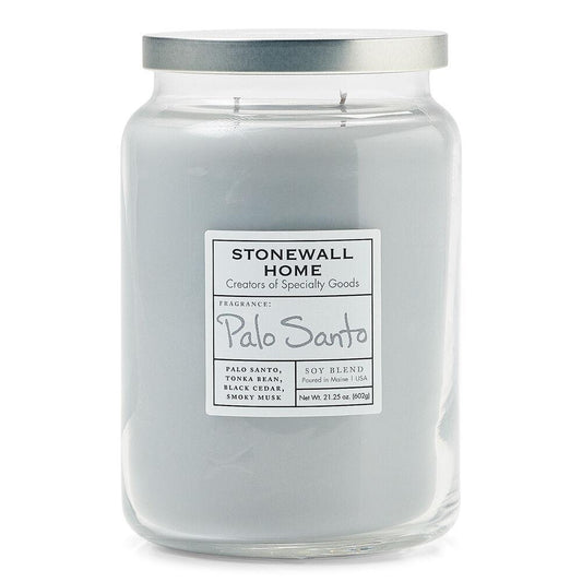 Stonewall Kitchen Candle Palo Santo  - Large Apothecary 21.25 oz Jar 652623