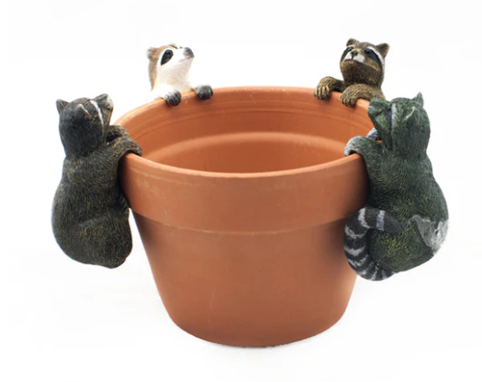 Land & Sea - 3" Raccoon  - Medium Pot Hanger - PH29