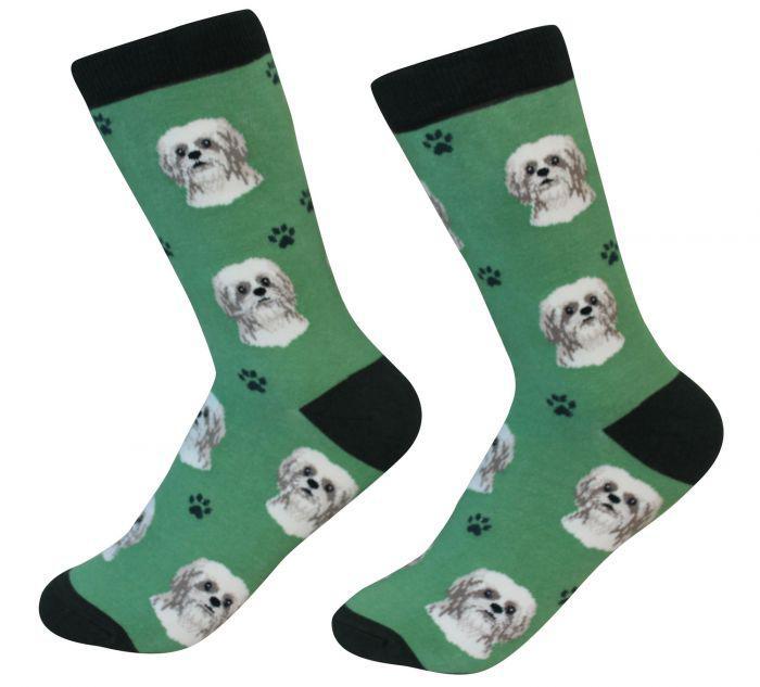 E&S Pets - Shi Tzu Tan & White Full Body Socks 800 FB-87