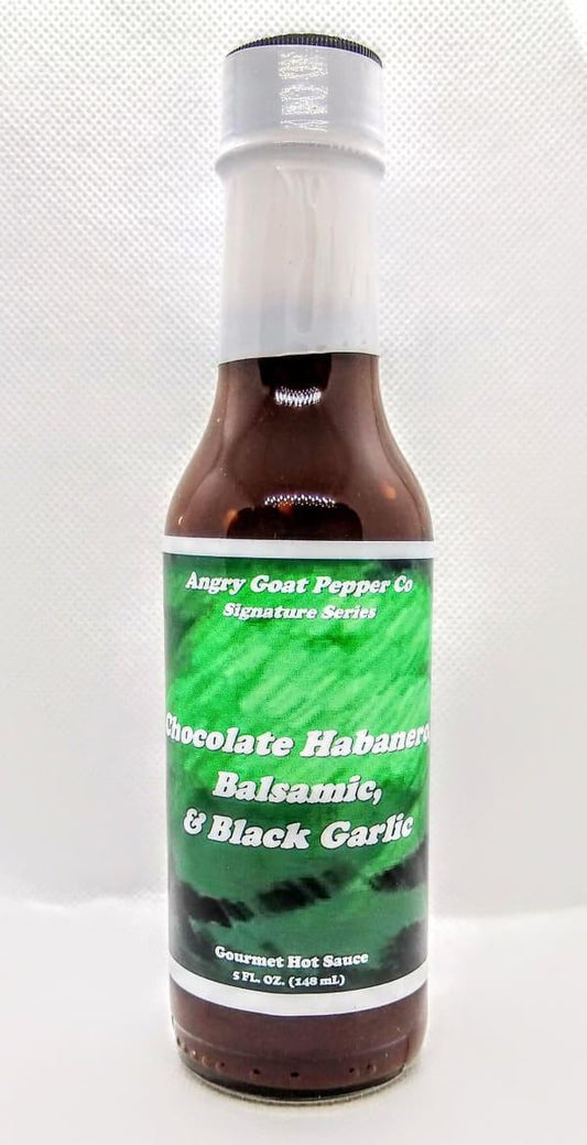 Angry Goat Pepper Co. Hot Sauce Habanero, Balsamic, Black Garlic 5oz DISCO