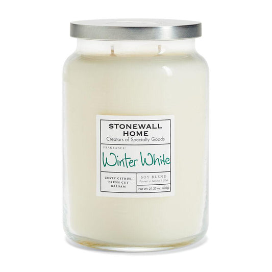 Stonewall Kitchen - Winter White Large Apothecary Candle 21.25 oz Jar - 652615