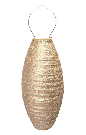 Lumiz LED Lantern - Long Oval Paisley Solar Lantern, Gold - LUM115 DISVEN