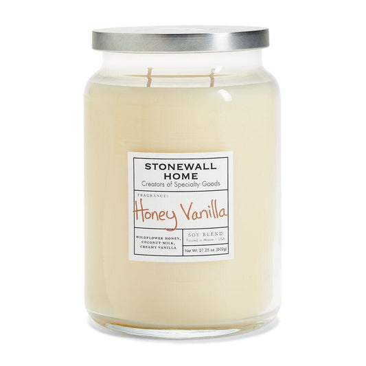 Stonewall Kitchen Candle Honey Vanilla - Large Apothecary 21.25 oz Jar 652601