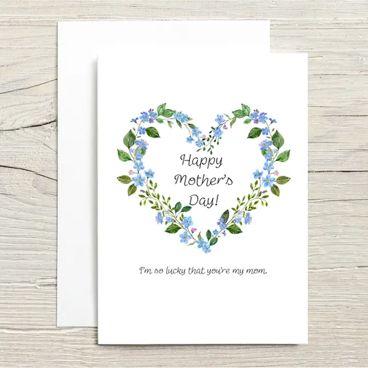 Raven's Edge Studio - Plantable Card | Mother's Day Card | Blue Flower Heart