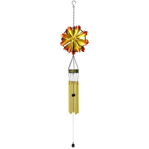 RCS Chime Spinner Solar Flower Yellow 10325