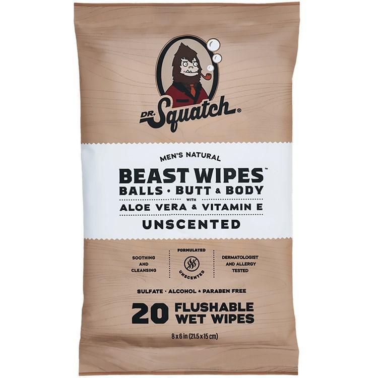 Dr. Squatch - Unscented Beast Wipes - WH-WPS-FRF-01