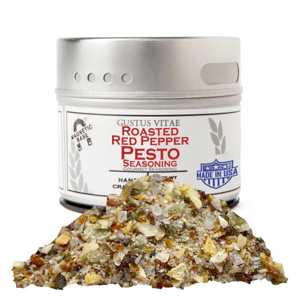 Gustus Vitae Roasted Red Pepper Pesto Seasoning - Tin