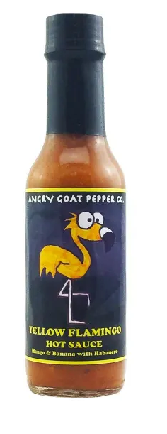 Angry Goat Pepper Co. Hot Sauce - Yellow Flamingo DISCO