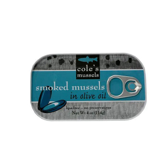 Cole's Seafood - Patagonian Smoked Mussels in Extra Virgin Olive Oil 4 oz - RS10