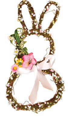 16" MULTI COLOR FLOWERS ON TWIG BUNNY (PC) 1240