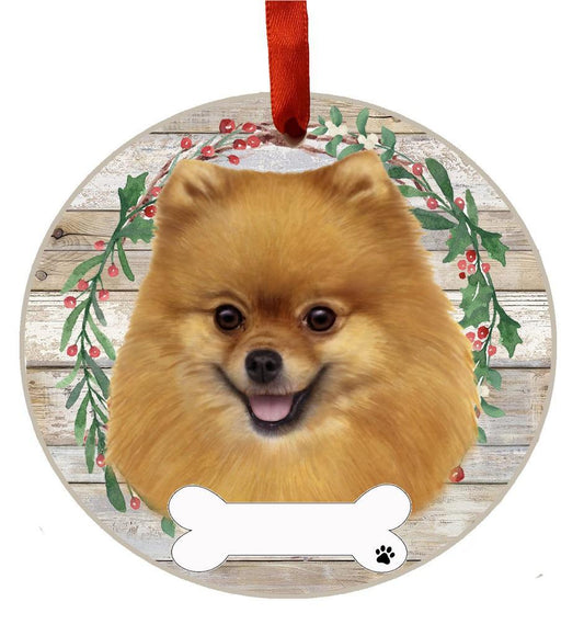 E&S Pets Pomeranian Ceramic Wreath Ornament 550-27