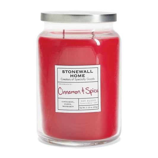 Stonewall Kitchen Candle Cinnamon & Spice - Large Apothecary 1.33 lb Jar 652616