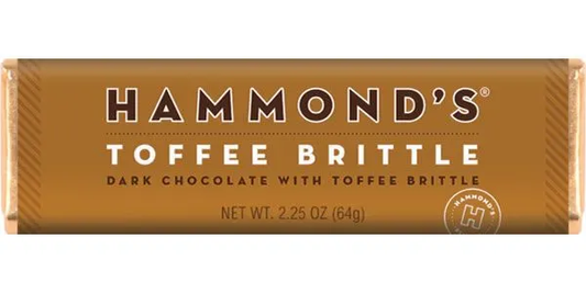 Hammond's Candies - Natural Toffee Brittle Dark Chocolate Candy Bar 2.25oz - OC15612