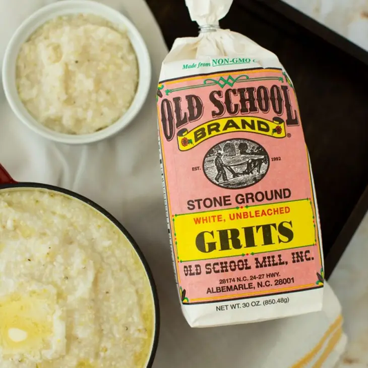 Old School Brand -  Stone Ground White Grits, 30oz