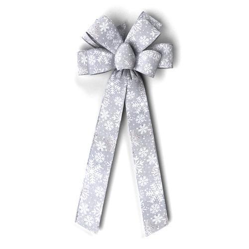 #40 Eight Loop Bow, Silver Snowflakes 2263-990-53