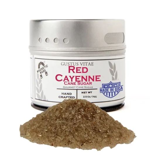 Gustus Vitae Red Cayenne Cane Sugar - Tin DISCO