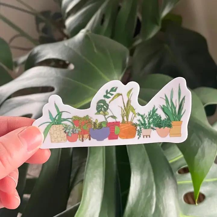 Raven's Edge Studio - Houseplant Sticker | Plant Decal | Row of Plants Sticker