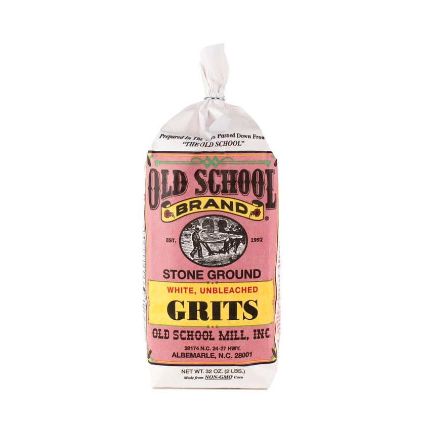 Old School Brand -  Stone Ground White Grits, 30oz