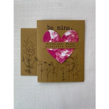 Raven’s Edge Studio - Valentine "Be mine." Card Plantable Heart - Eco Friendly