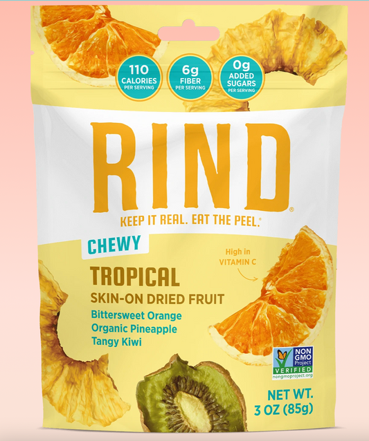 RIND SNACKS - Tropical Blend Dried Fruit Pouch RIND-001 DISCO