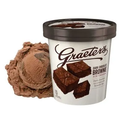 Graeter's Ice Cream Dark Chocolate Fudge Brownie 16 oz 63712 DISCOSVF
