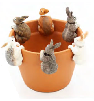 Land & Sea - 3.5" Bobble Rabbit Medium Pot Hanger PH310