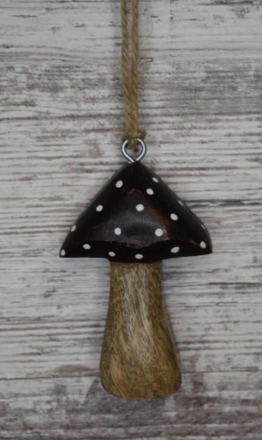 Wooden Hanging Mushroom 2.25x3.5in TFC1065