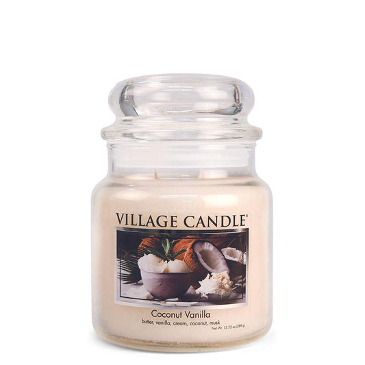 Stonewall Kitchen - Village Candle - Coconut Vanilla Medium Apothecary 13.75 oz Jar 4160038 DISCO