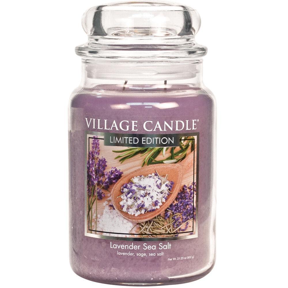 Stonewall Kitchen - Village Candle  Lavender Sea Salt - Large Apothecary 21.25 oz Jar 4260423